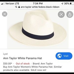Ann Taylor white Panama hat